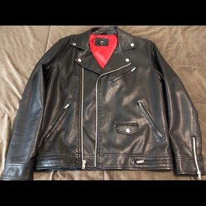 Obey  “Bastards” Faux Leather Jacket